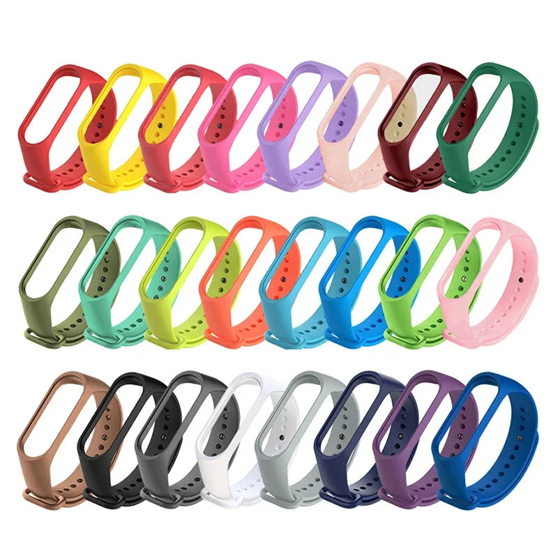 Silicone Watch Straps For Xiaomi Mi Band 7 6 5 4 3 Wristband sport Bracelet Wrist MiBand 3/4 band5 band6 Smartwatch Accessories