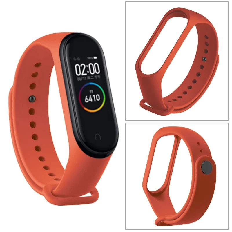 Silicone Watch Straps For Xiaomi Mi Band 7 6 5 4 3 Wristband sport Bracelet Wrist MiBand 3/4 band5 band6 Smartwatch Accessories